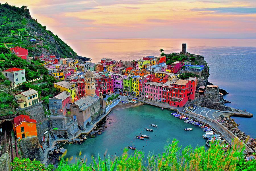 Sun Rises on Vernazza 2015 Photograph by Frozen in Time Fine Art Photography