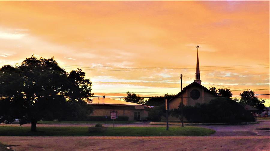 Sun Set Over Local Church City Series Number 2 Photograph