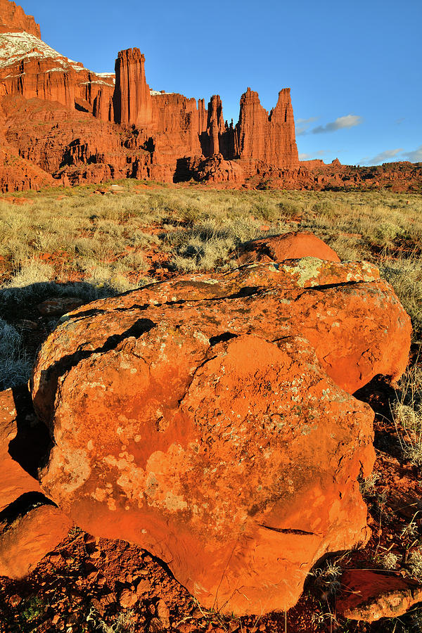 Sun Setting on Fisher Towers in Utah Photograph by Ray Mathis