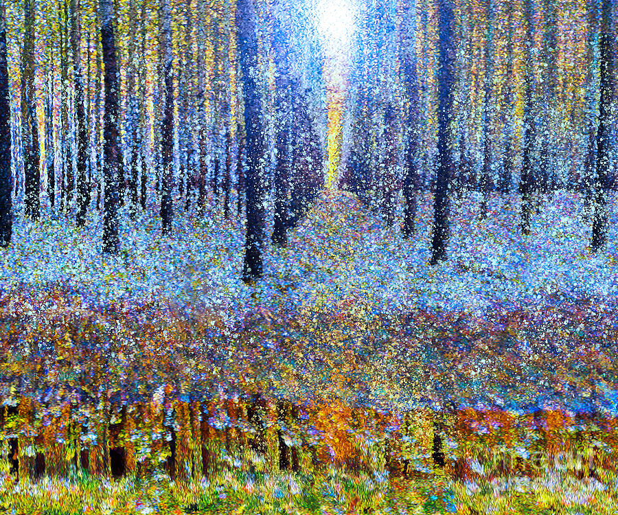 Sun Through the Dead Woods in a Spring Snow Painting by Bonnie Marie