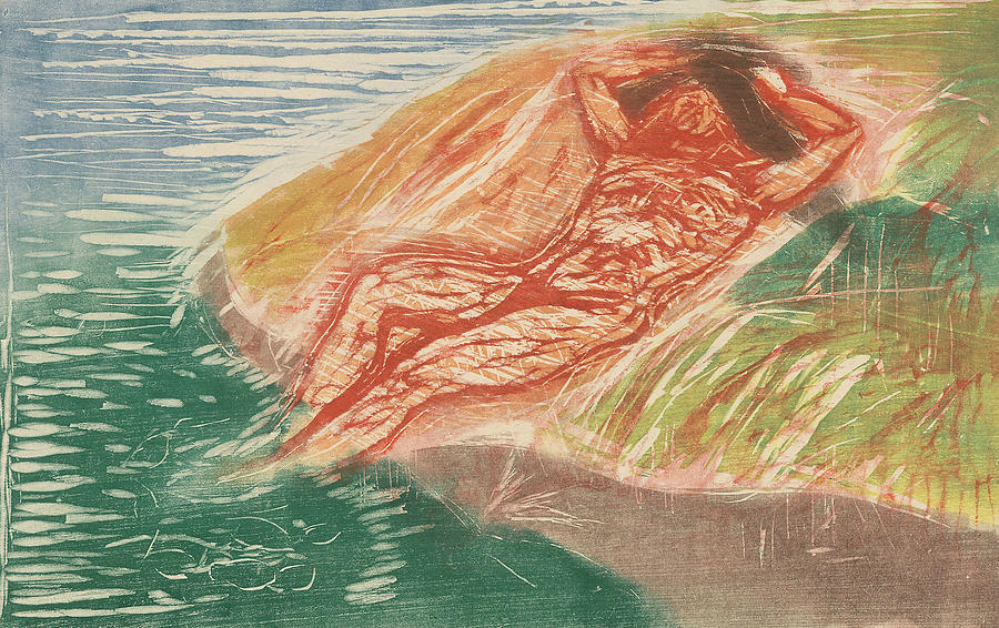Sunbathing I Relief by Edvard Munch