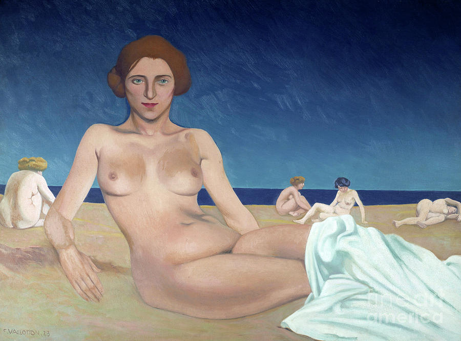 Sunbathing on the beach  Painting by Felix Vallotton