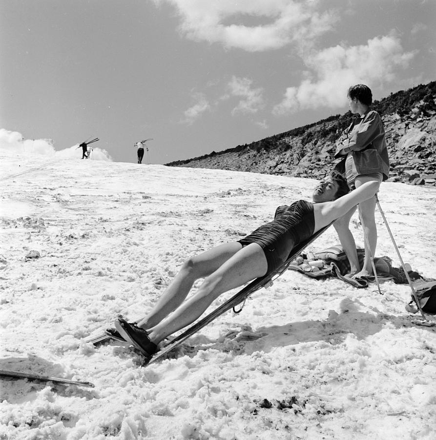 Sunbathing Skier Photograph by Don Sunbathing Skier Photograph by Don