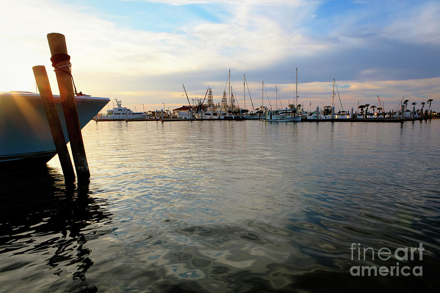 Sunbeams and Flares at the Port Aransas Marina Photograph by Lawrence ...