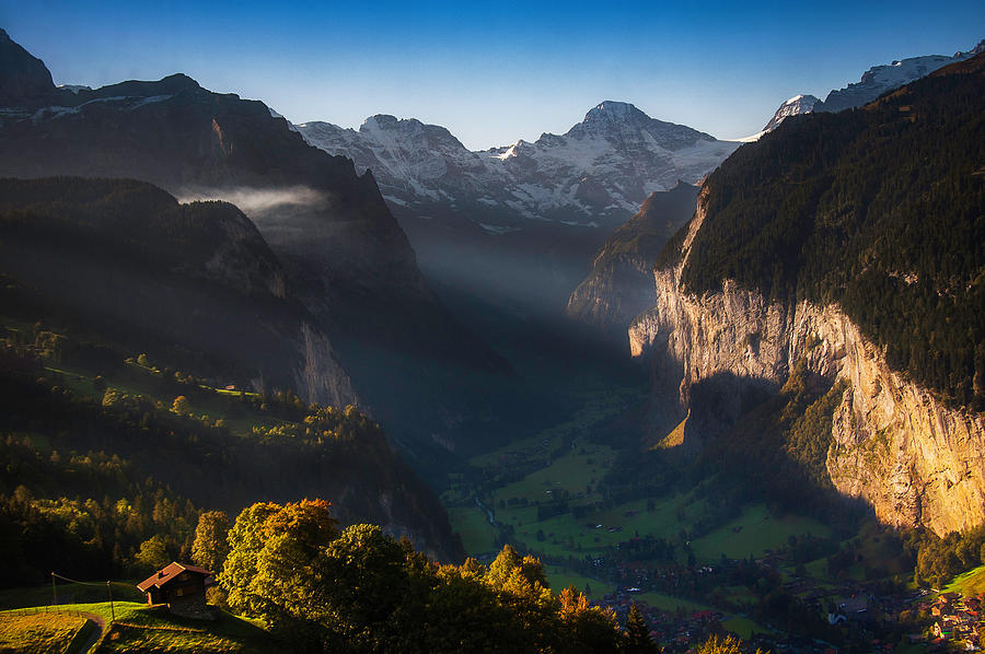 Sunbeams In Bernese Oberland Photograph by Owen Weber