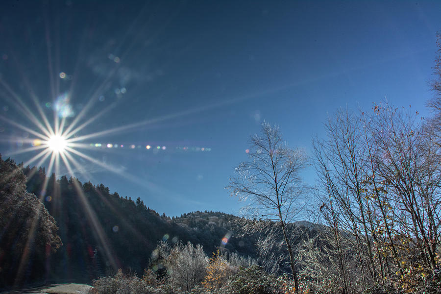 Sunburst over the Blue Ridge Parkway Photograph by Douglas Wielfaert