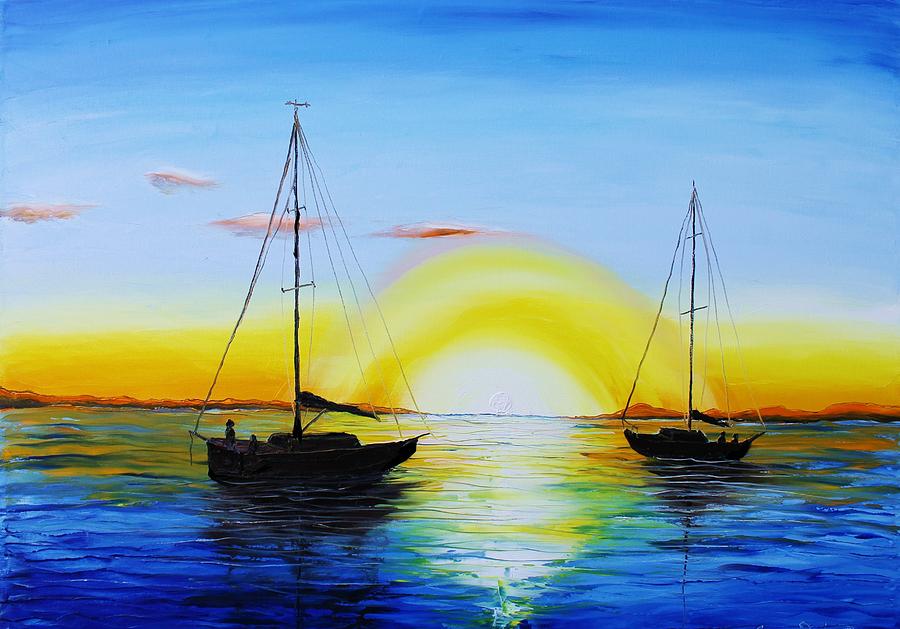 Sunburst Sails #2 Painting by James Dunbar