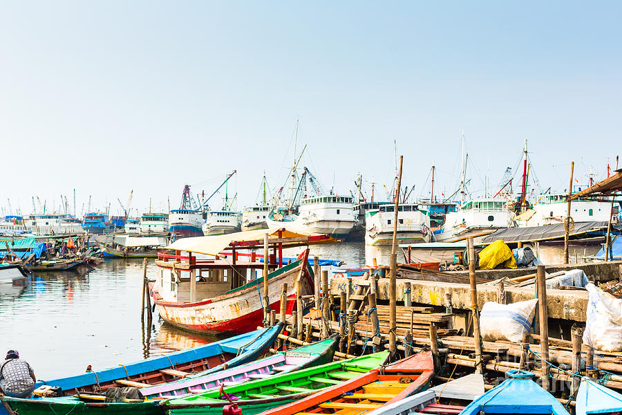 Harbour Photograph - Sunda Kelapa Old Harbour With Fishing by Kzenon Harbour Photograph - Sunda Kelapa Old Harbour With Fishing by Kzenon