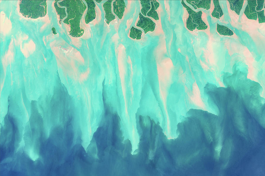 Sundarbans delta from space Digital Art by Christian Pauschert