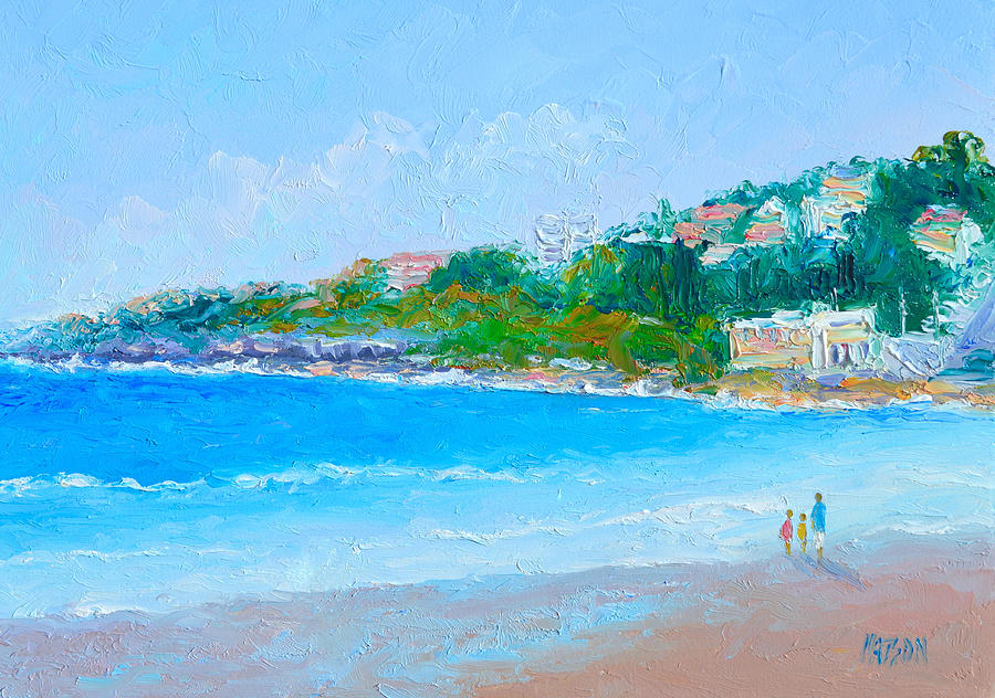 Sunday at Coogee Beach  Painting by Jan Matson