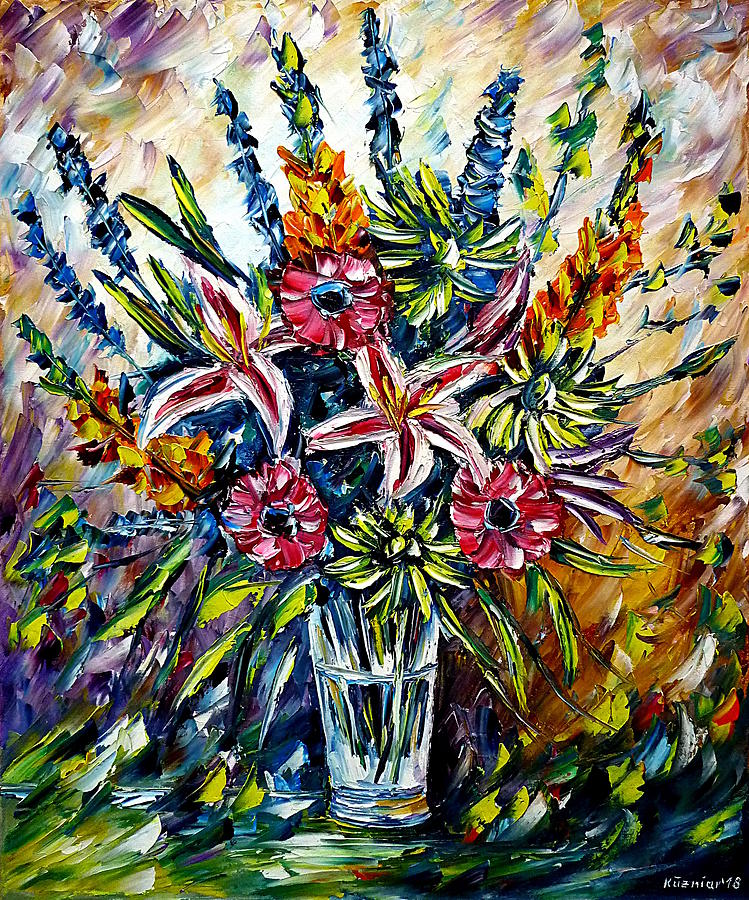 Sunday Flowers Painting by Mirek Kuzniar