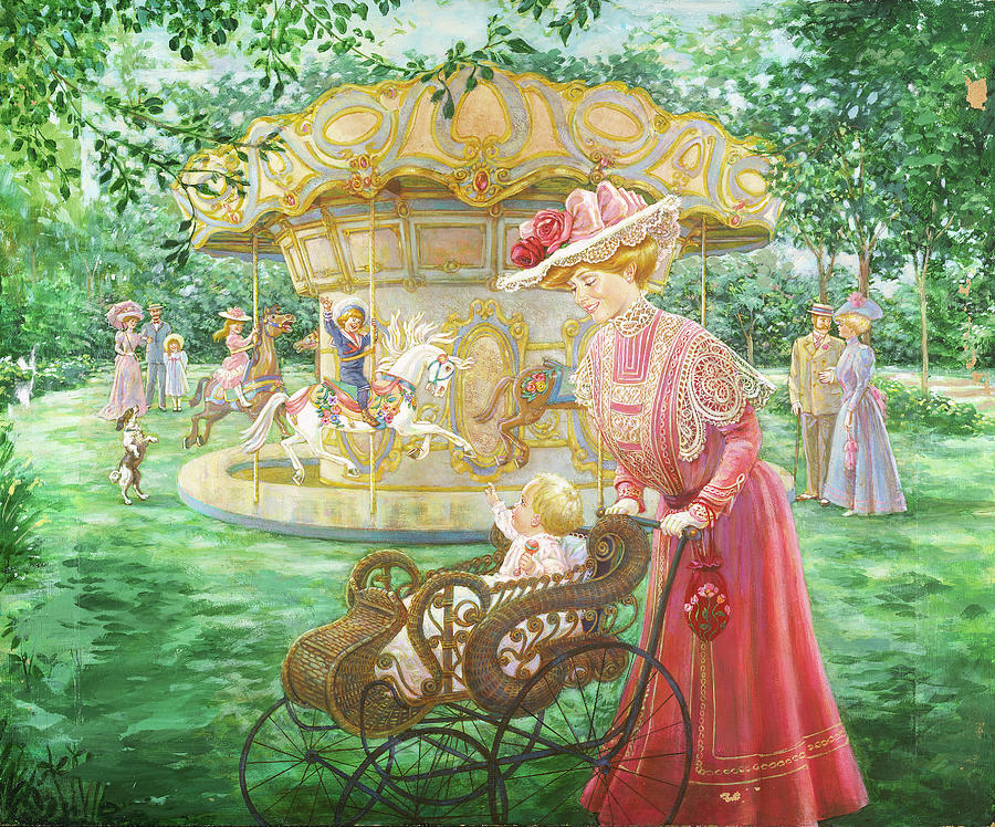 Carousel Painting - Sunday Rides by Lee Dubin
