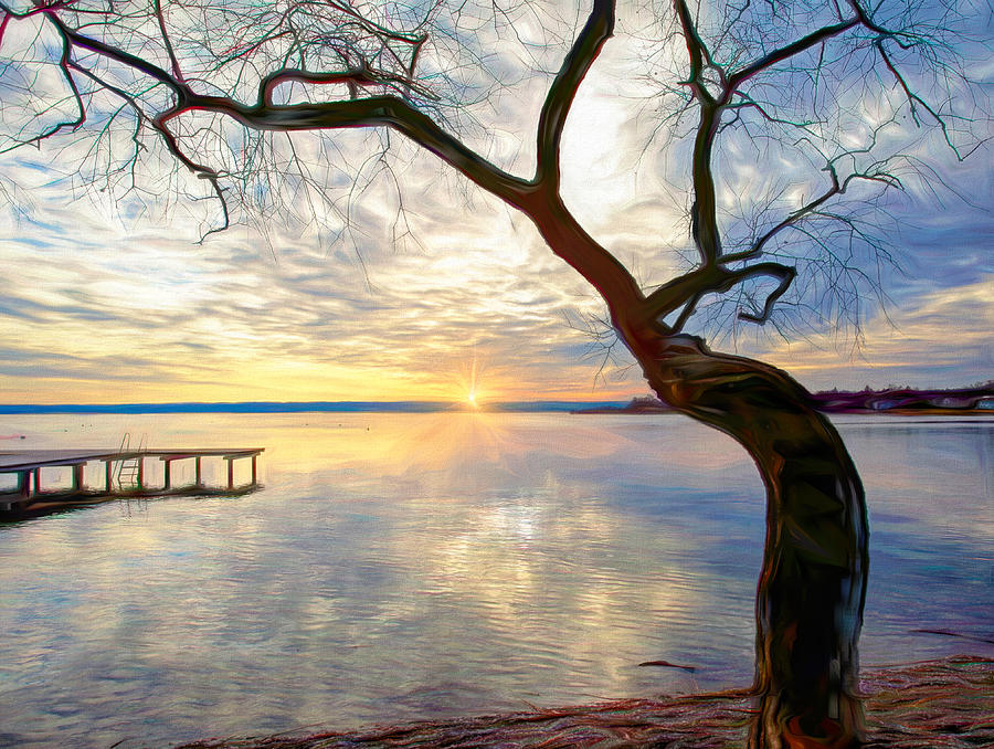 Sundown on Edinboro Lake Photograph by Susan Hope Finley