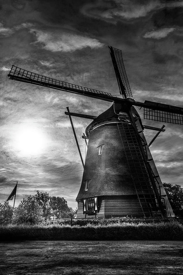 Sundown over Holland in Black and White Photograph by Debra and Dave Vanderlaan