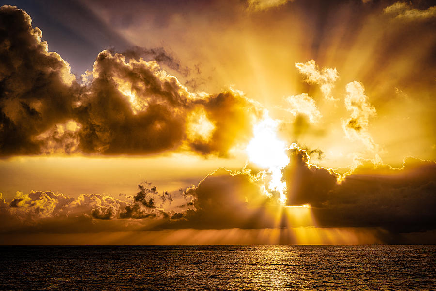 Sundown With Clouds Photograph by Dieter Walther - Fine Art America