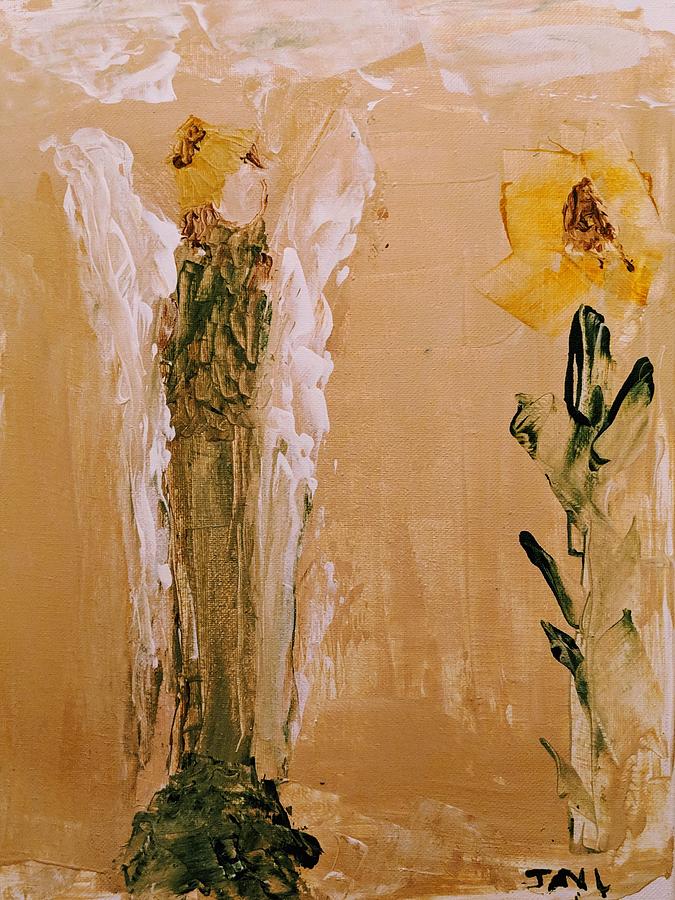 Sunflower Angel Painting by Jennifer Nease