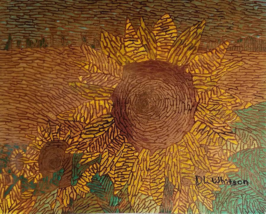 Sunflower Painting by DLWhitson