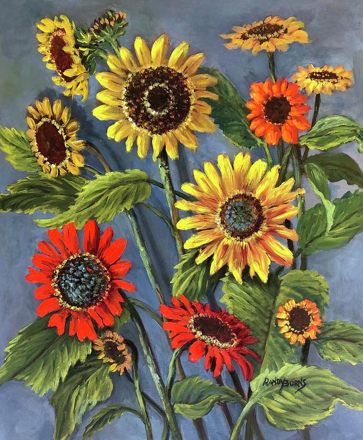 Flower Painting - Sunflower Days by Rand Burns