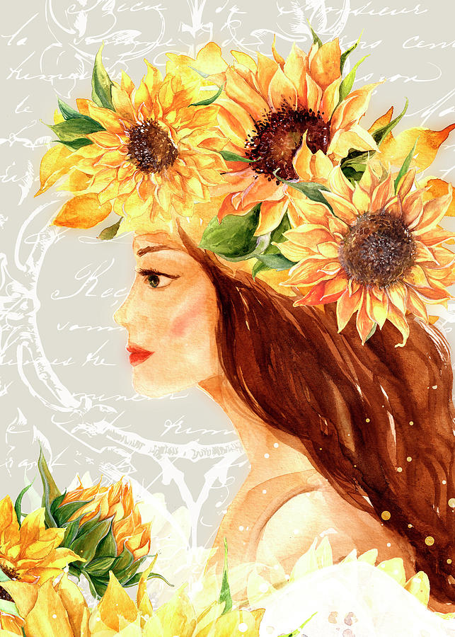 Sunflower Girl I Painting by Irina Trzaskos Studio | Fine Art America