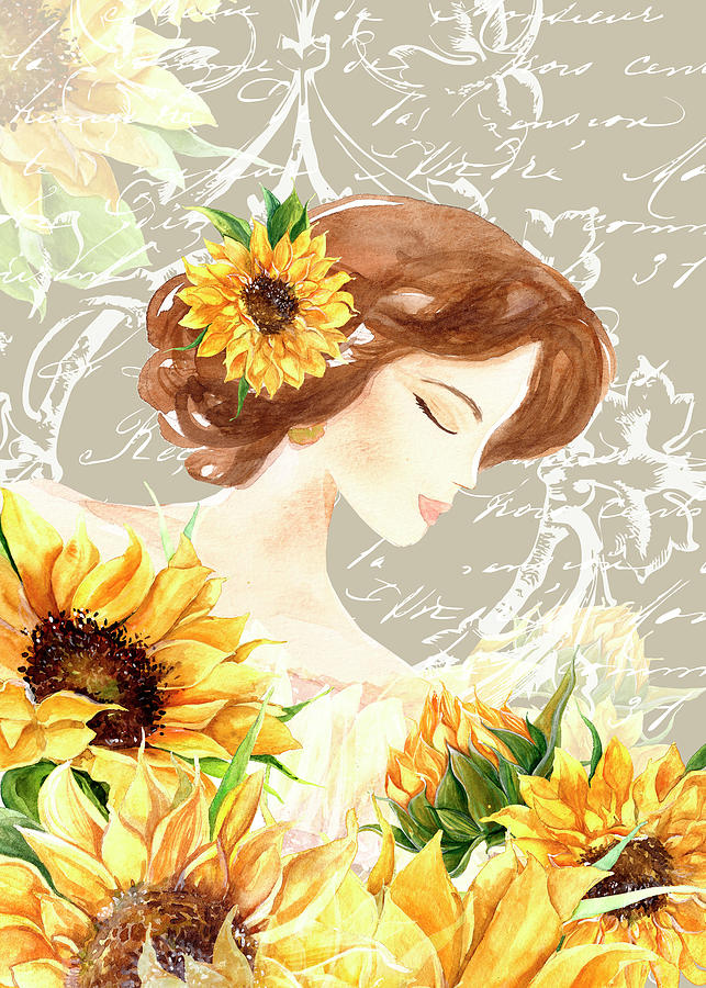 Sunflower Girl II Painting by Irina Trzaskos Studio - Fine Art America