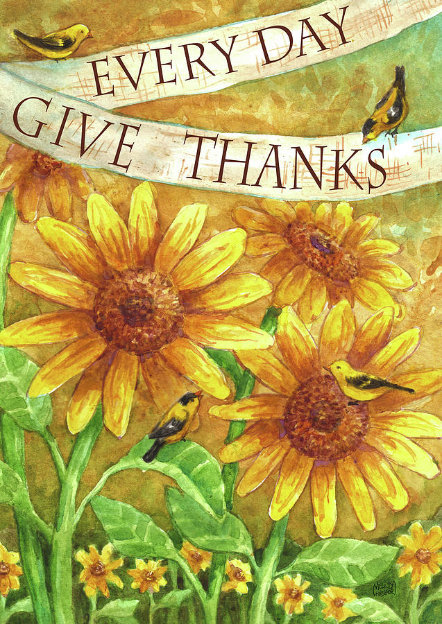 Sunflower Give Thanks Everyday Painting by Melinda Hipsher - Fine Art ...