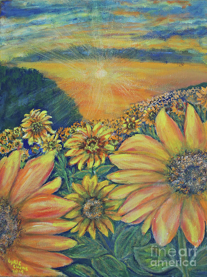 Sunflower Hill Painting by Lyric Lucas