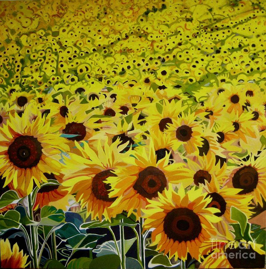 Nature Painting - Sunflower hill by Marco Menato