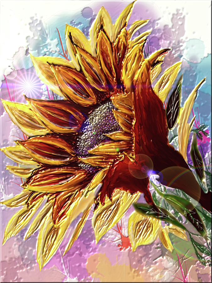 Sunflower in the sun Digital Art by Darren Cannell