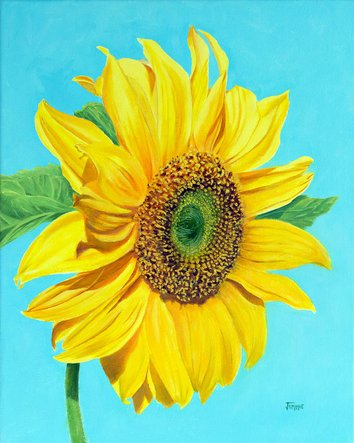 Sunflower Portrait Painting by Jimmie Bartlett