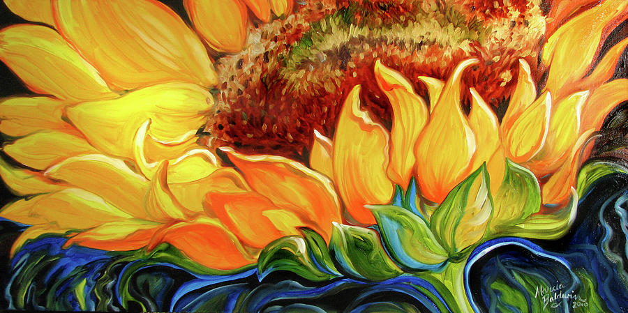 Sunflower Painting - Sunflower Risen Shine by Marcia Baldwin