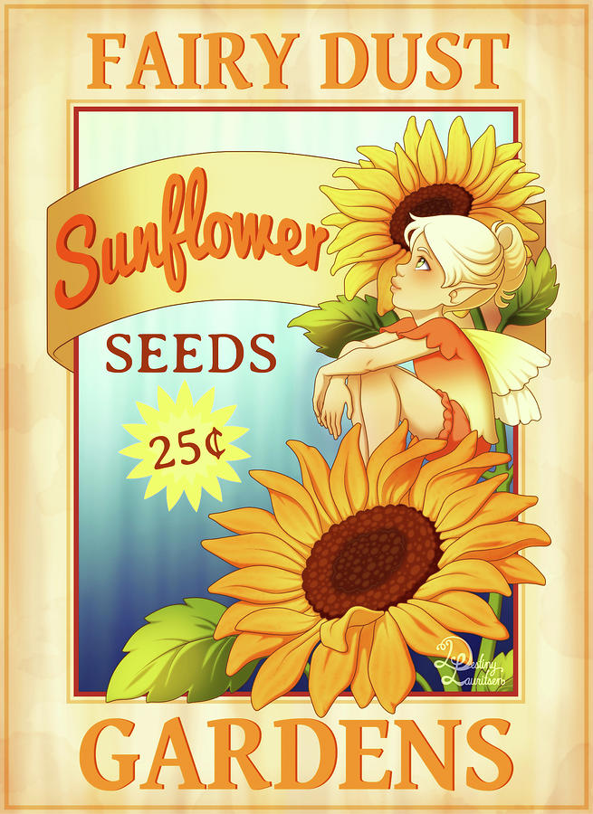 Fairy Digital Art - Sunflower Seeds by Dalliann