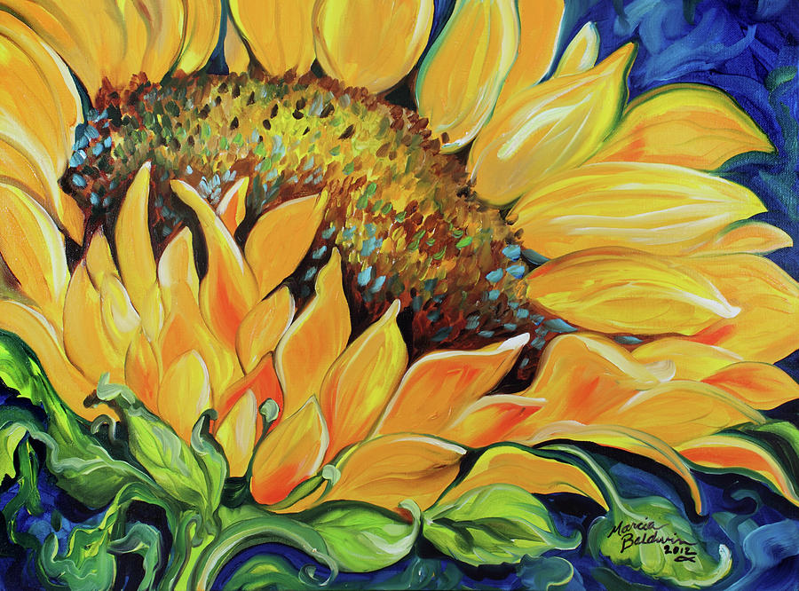 Sunflower Painting - Sunflower September by Marcia Baldwin