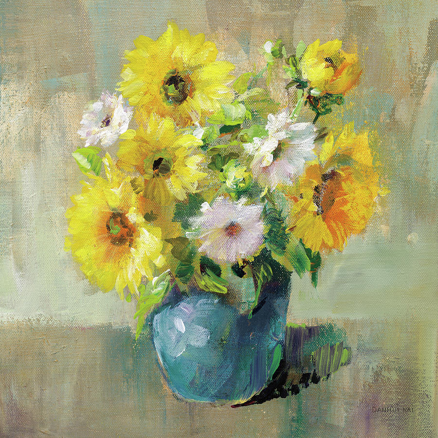 Sunflower Still Life I Painting by Danhui Nai - Fine Art America