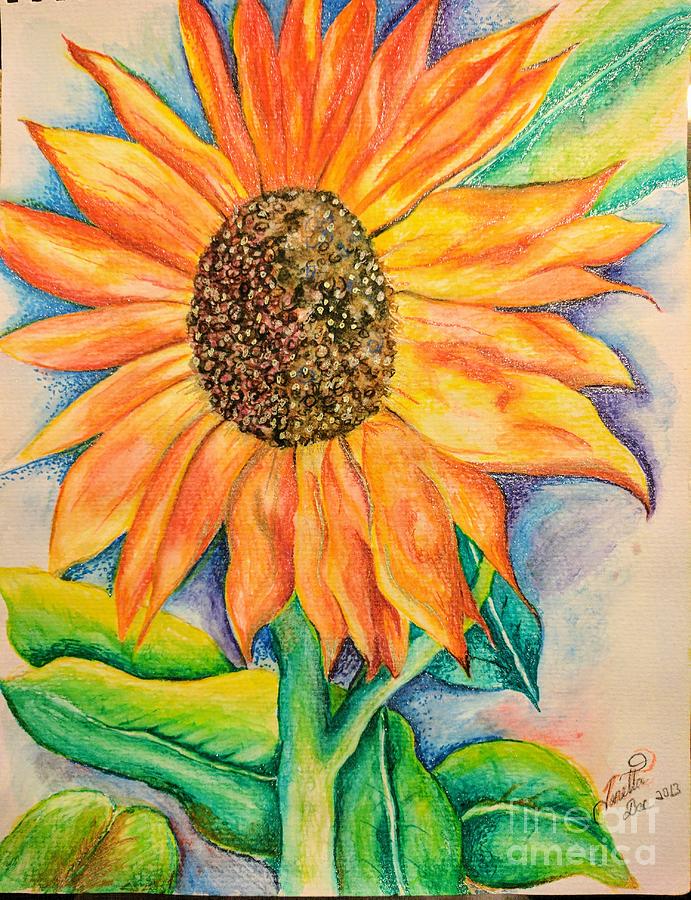 Sunflower Painting by Tonetta Fredrickson - Fine Art America