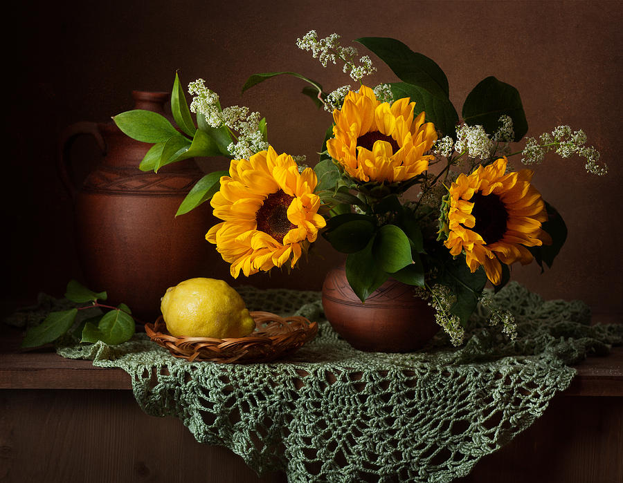 Flower Photograph - Sunflowers by Alina Lankina