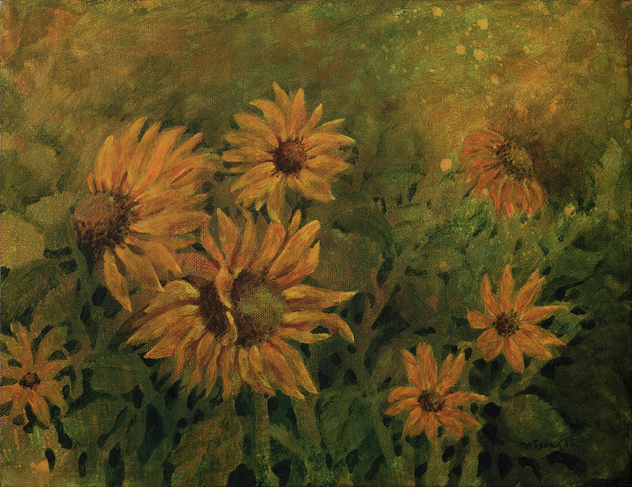 Sunflowers Painting by Milly Tseng