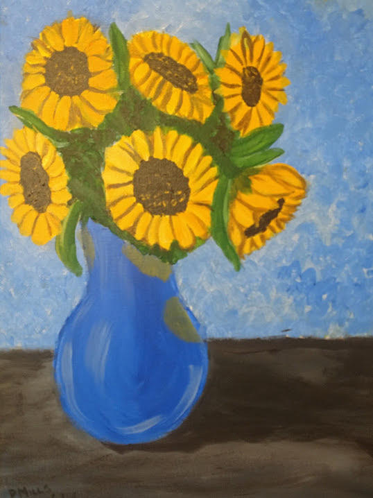 Sunflowers in vase Painting by Pamela Mills - Fine Art America