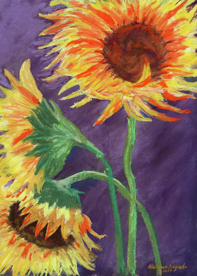 Sunflowers Painting by Iris Dayoub - Fine Art America