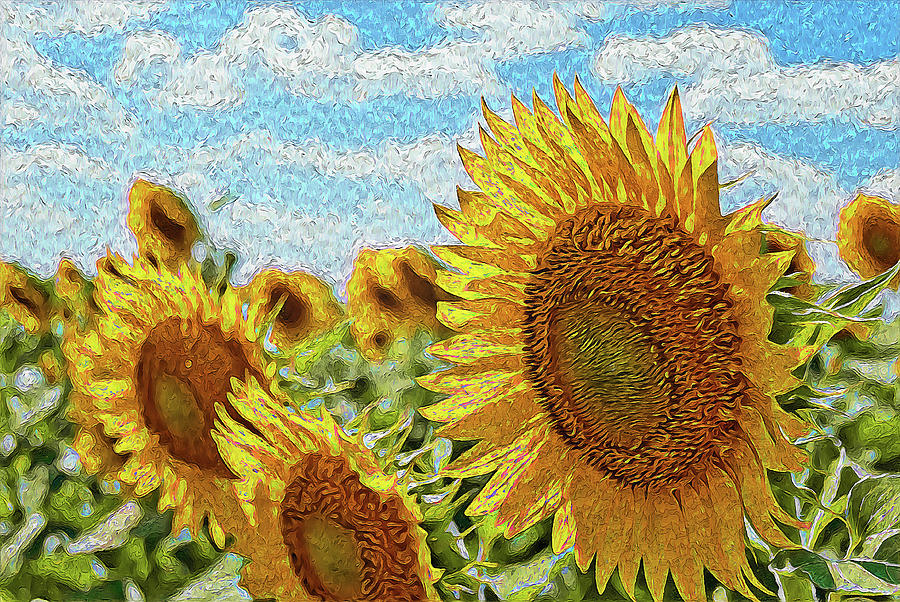 Sunflowers Paradise - 01 Painting by AM FineArtPrints
