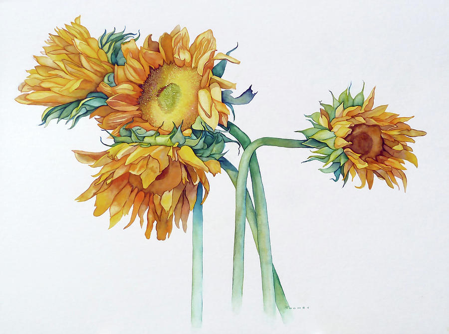 Sunflowers Quad Painting by Catherine Twomey