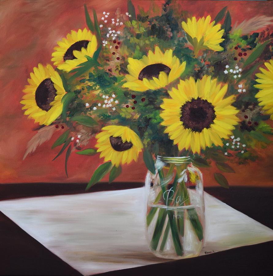 Sunflowers Painting by Rachel Lawson