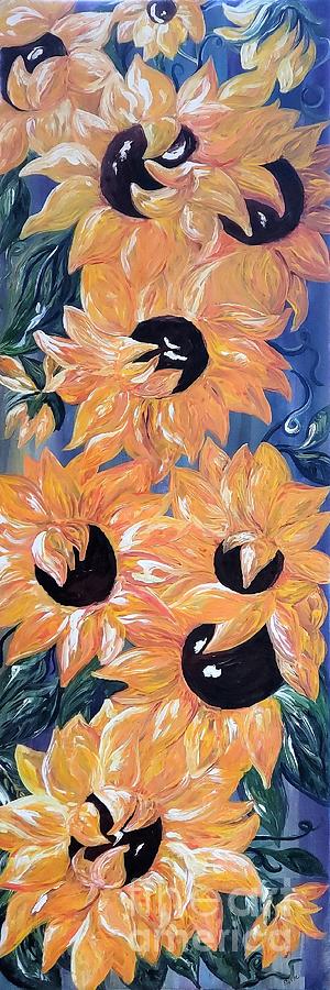 Sunflowers Tall And Skinny Vertorama Painting