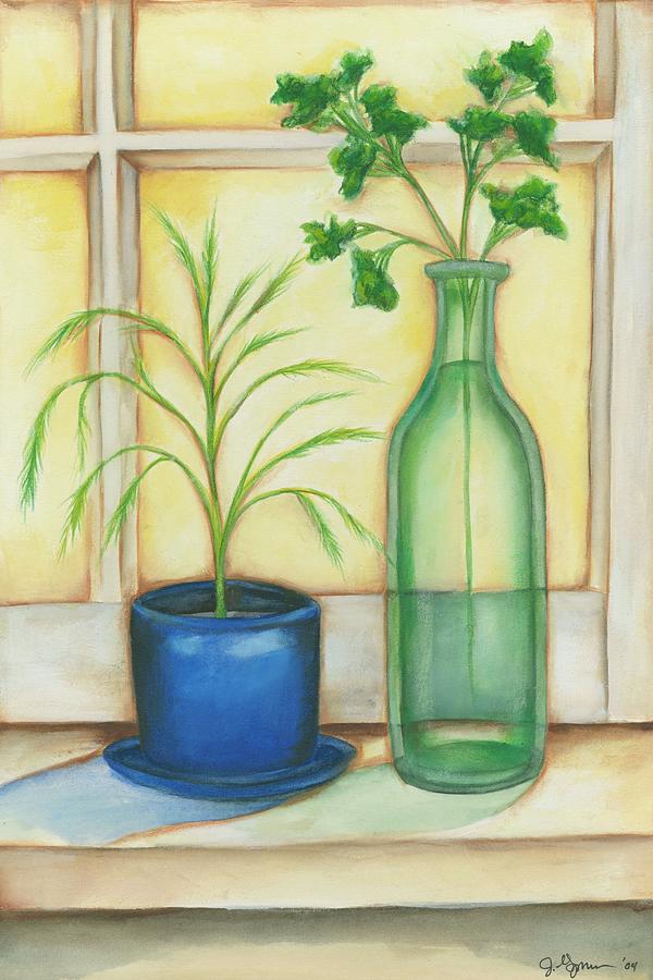 Herb Painting - Sunkissed Herbs II by Jennifer Goldberger