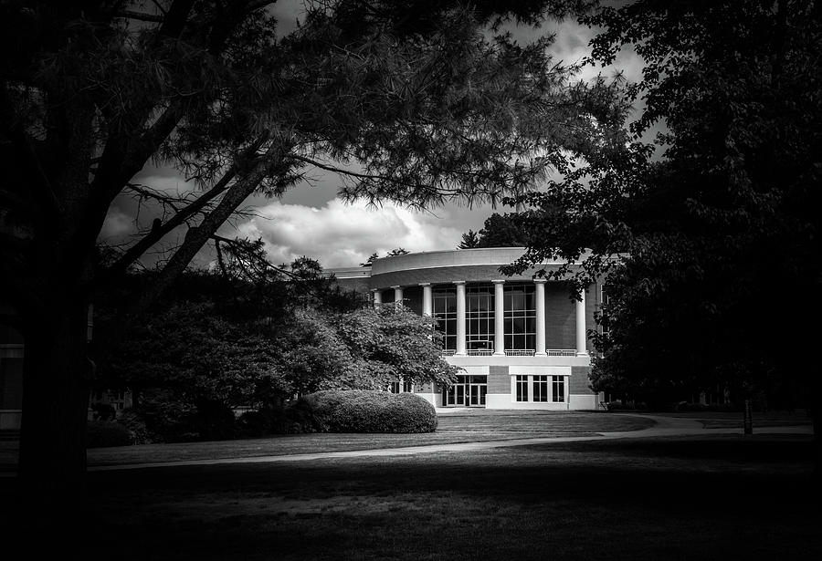 Sunlight On Hinds University Center In Black and White Photograph by Greg and Chrystal Mimbs