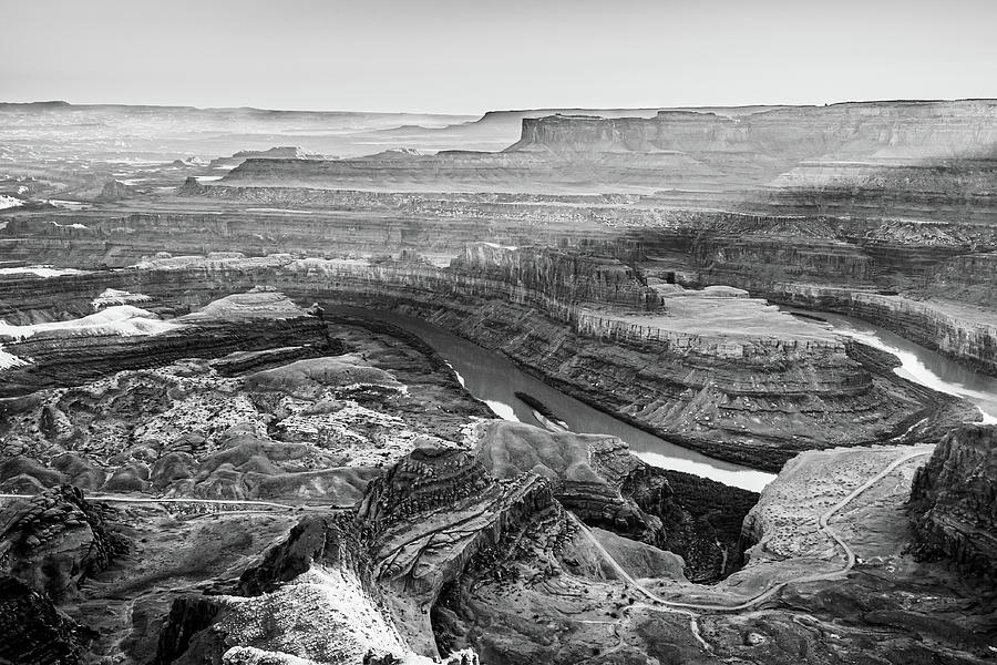 Canyonlands National Park Photograph - Sunlight Over Dead Horse Point State Park - Black and White by Gregory Ballos