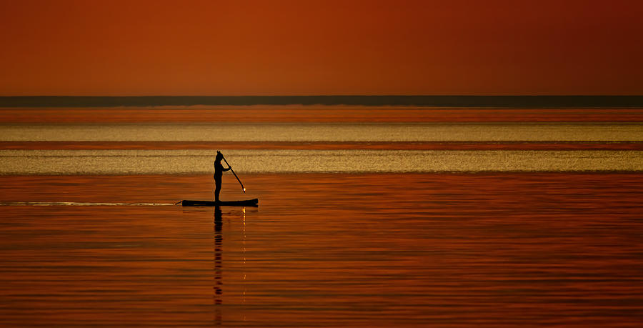 Sunset Photograph - Sunlight Paddle by Susan Breau