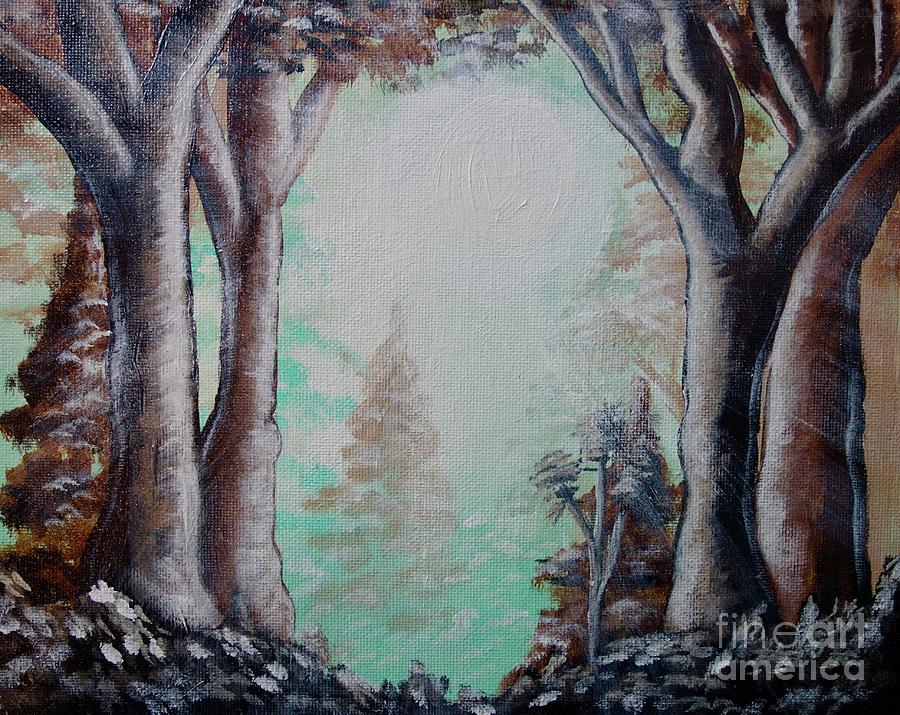 Sunlight Through The Forest Painting