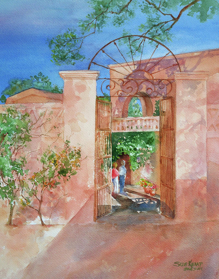 Sunlit Courtyard Painting by Sue Kemp