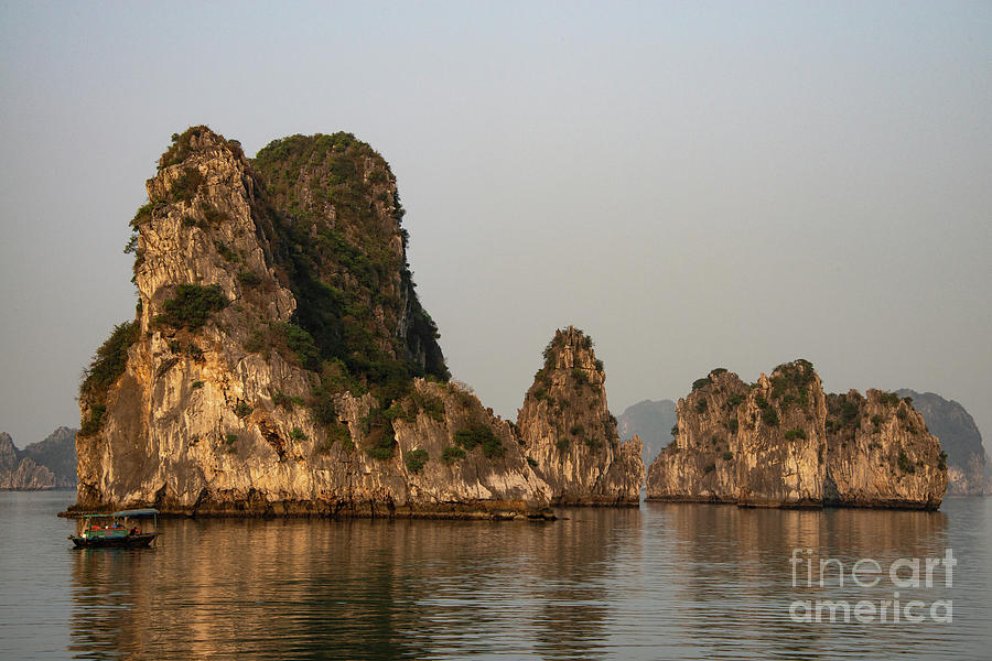 Sunlit Halong Bay Islands Three Photograph by Bob Phillips
