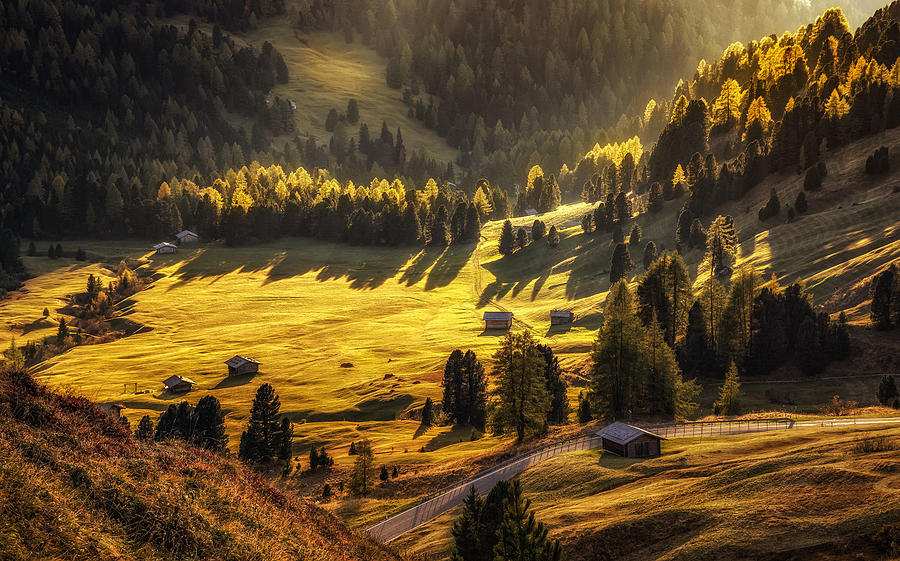 Mountain Photograph - Sunlit Passo Gardena by Martin Kucera